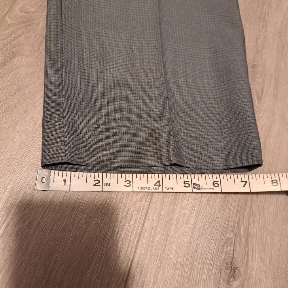 Perry Ellis Mens Modern Fit Dress Pant 36x30* Gray Windowpane Stretch Luxury NWT